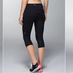 Lululemon Run Pace Crop black leggings size 4